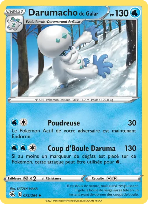 Carte Pokémon Darumacho de Galar 72/264 Peu Commune Poing de Fusion