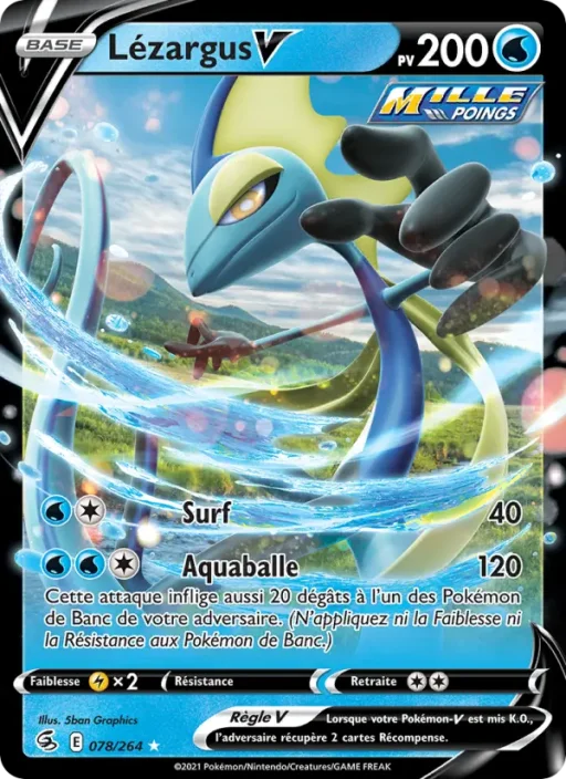 Carte Pokémon Lézargus V 78/264 Holo Rare V Poing de Fusion