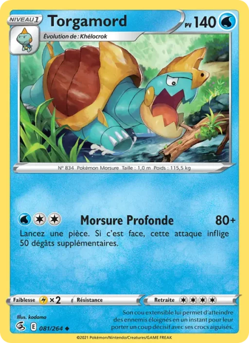 Carte Pokémon Torgamord 81/264 Peu Commune Poing de Fusion