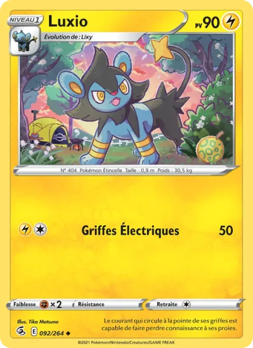 Carte Pokémon Luxio 92/264 Peu Commune Poing de Fusion