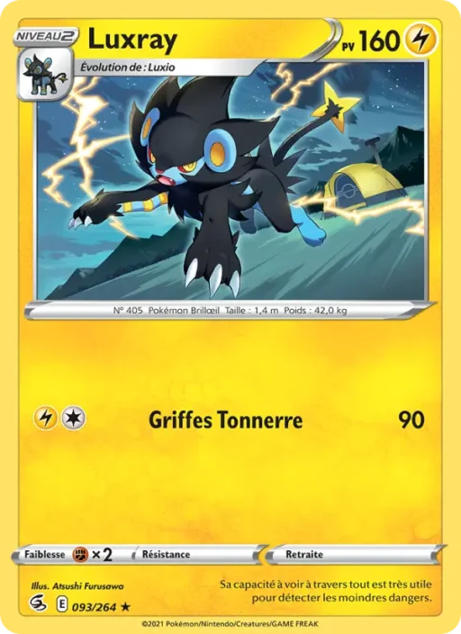 Carte Pokémon Luxray 93/264 Rare Poing de Fusion