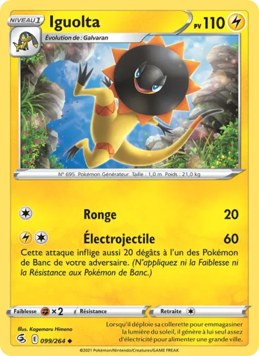 Carte Pokémon Iguolta 99/264 Peu Commune Poing de Fusion
