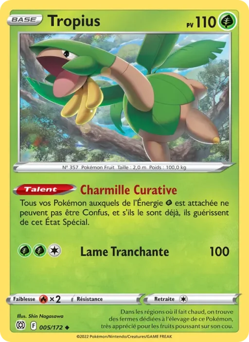 Carte Pokémon Tropius 005/172 Peu Commune Stars Étincelantes