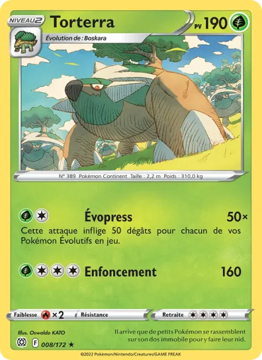 Carte Pokémon Torterra 008/172 Holo Rare Stars Étincelantes