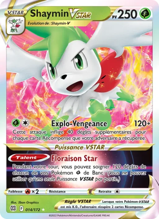 Carte Pokémon Shaymin VSTAR 014/172 Holo Rare VSTAR Stars Étincelantes