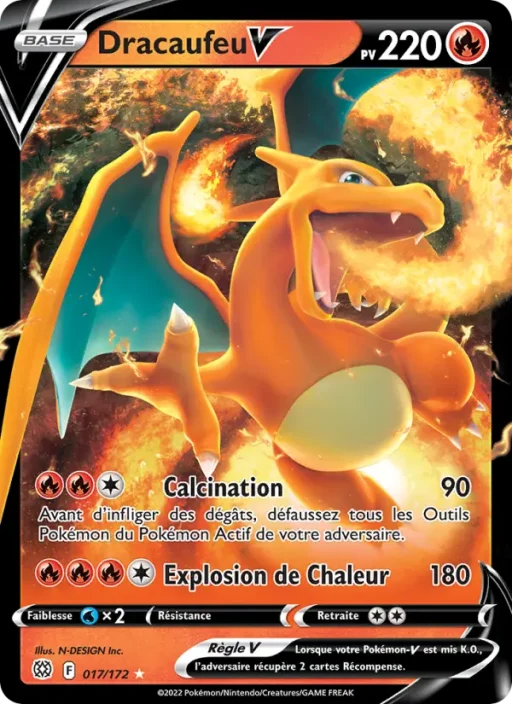 Carte Pokémon Dracaufeu V 017/172 Holo Rare V Stars Étincelantes