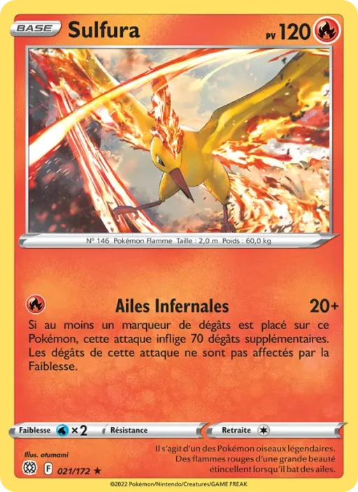 Carte Pokémon Sulfura 021/172 Holo Rare Stars Étincelantes