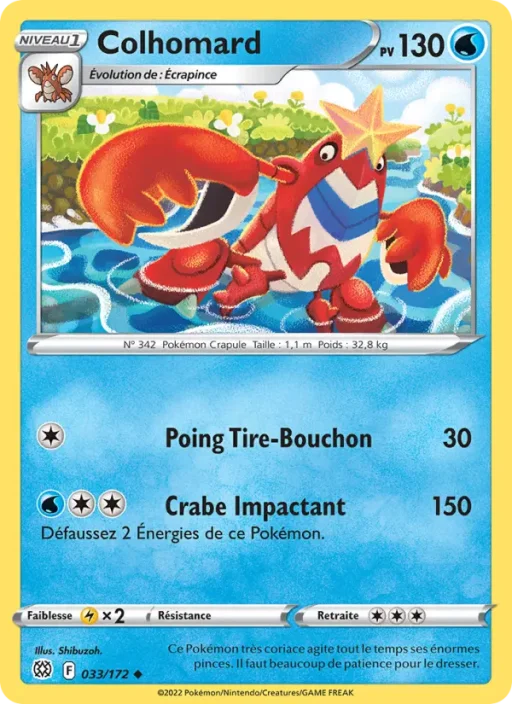 Carte Pokémon Colhomard 033/172 Peu Commune Stars Étincelantes