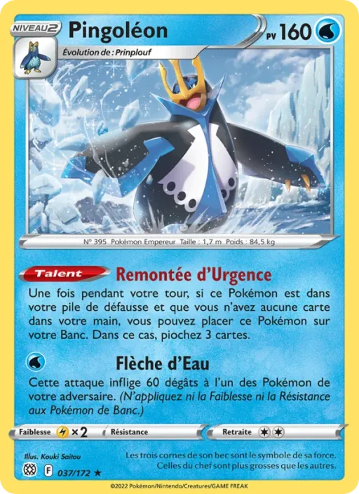 Carte Pokémon Pingoléon 037/172 Holo Rare Stars Étincelantes