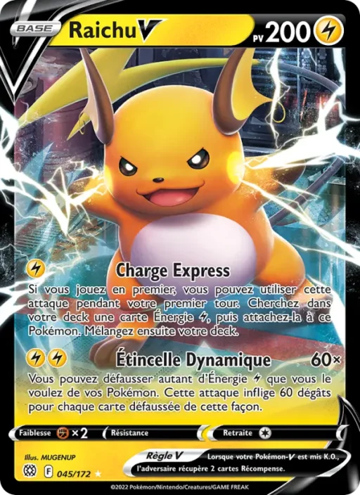 Carte Pokémon Raichu V 045/172 Holo Rare V Stars Étincelantes