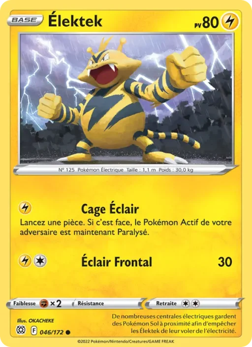 Carte Pokémon Élektek 046/172 Commune Stars Étincelantes
