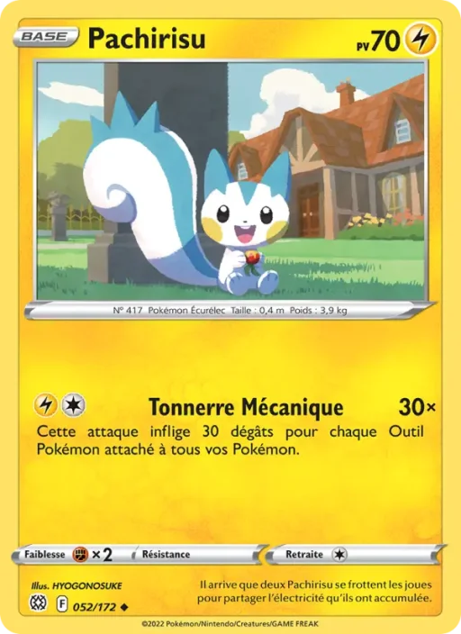Carte Pokémon Pachirisu 052/172 Peu Commune Stars Étincelantes