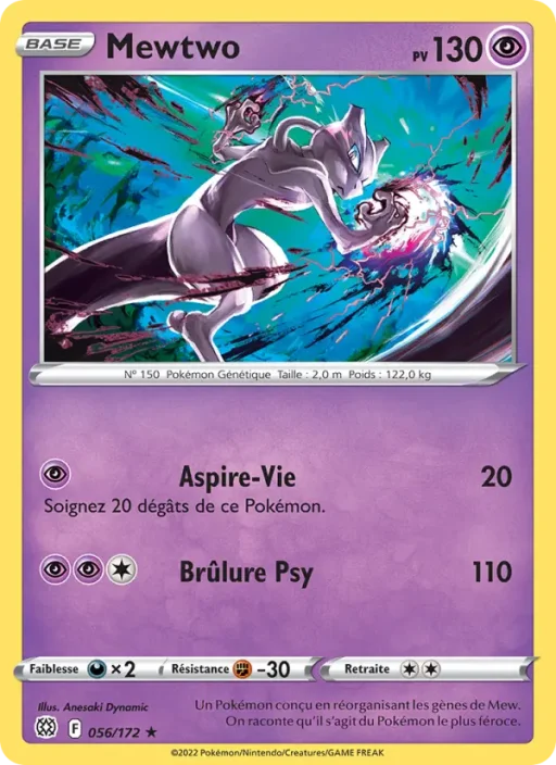 Carte Pokémon Mewtwo 056/172 Rare Stars Étincelantes