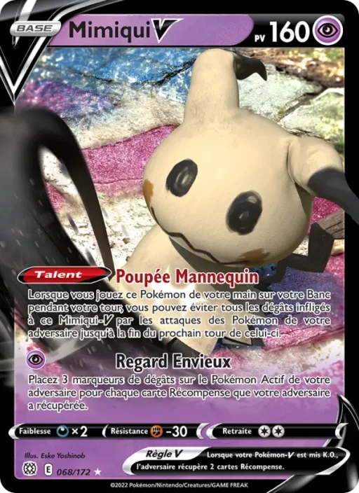 Carte Pokémon Mimiqui V 068/172 Holo Rare V Stars Étincelantes