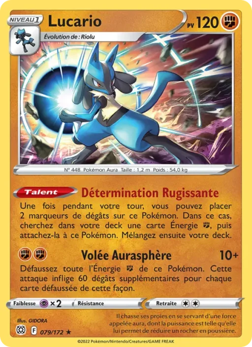 Carte Pokémon Lucario 079/172 Holo Rare Stars Étincelantes