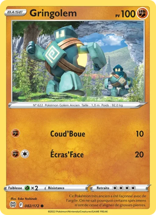 Carte Pokémon Gringolem 082/172 Commune Stars Étincelantes