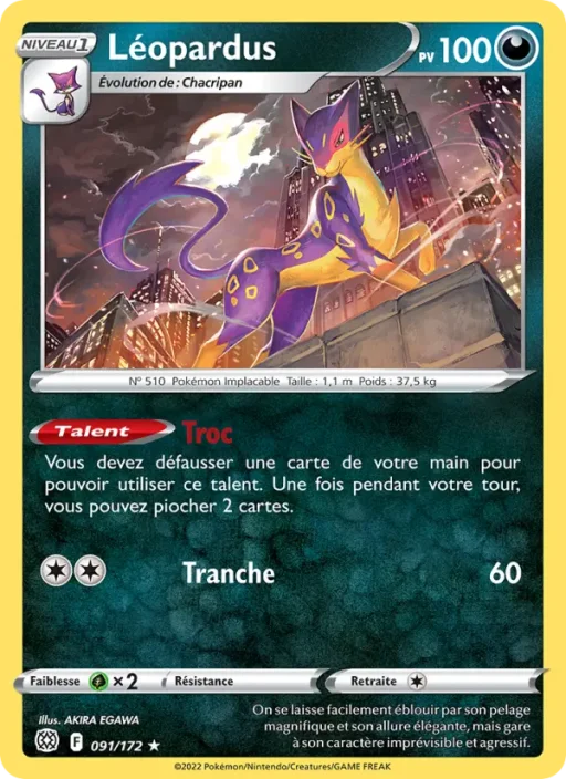 Carte Pokémon Léopardus 091/172 Rare Stars Étincelantes