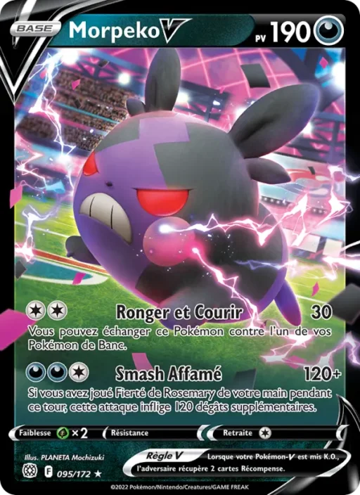 Carte Pokémon Morpeko V 095/172 Holo Rare V Stars Étincelantes