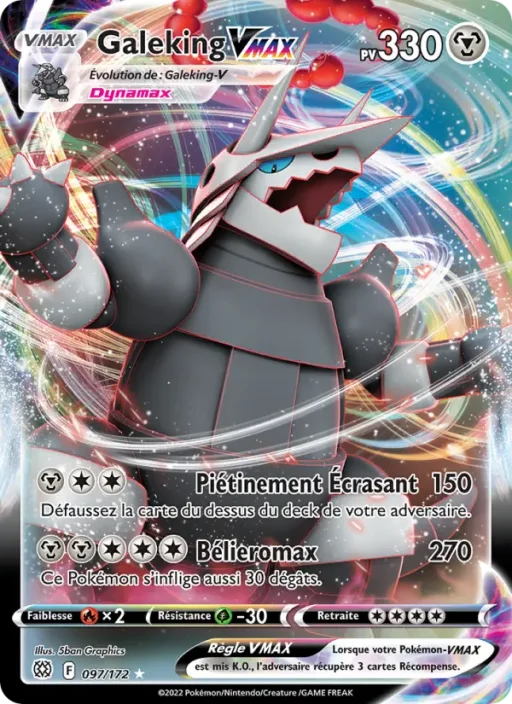 Carte Pokémon Galeking VMAX 097/172 Holo Rare VMAX Stars Étincelantes