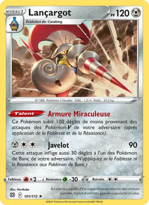 Carte Pokémon Lançargot 101/172 Rare Stars Étincelantes