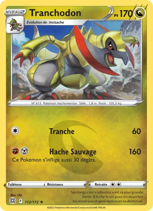 Carte Pokémon Tranchodon 112/172 Rare Stars Étincelantes