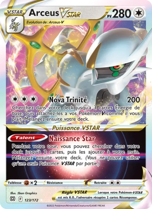 Carte Pokémon Arceus VSTAR 123/172 Holo Rare VSTAR Stars Étincelantes