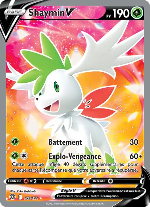 Carte Pokémon Shaymin V 152/172 Ultra Rare Stars Étincelantes