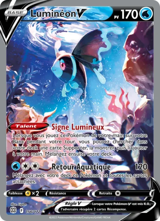 Carte Pokémon Luminéon V 156/172 Ultra Rare Stars Étincelantes