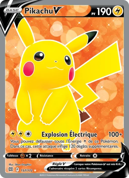 Carte Pokémon Pikachu V 157/172 Ultra Rare Stars Étincelantes