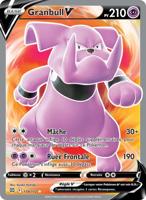 Carte Pokémon Granbull V 159/172 Ultra Rare Stars Étincelantes