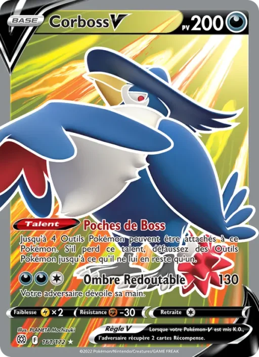 Carte Pokémon Corboss V 161/172 Ultra Rare Stars Étincelantes