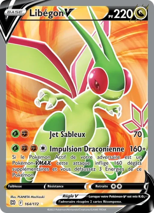 Carte Pokémon Libégon V 164/172 Ultra Rare Stars Étincelantes