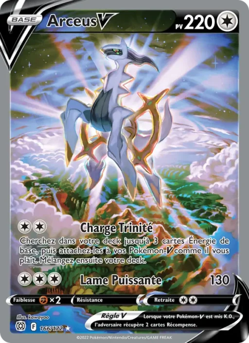 Carte Pokémon Arceus V 166/172 Ultra Rare Stars Étincelantes
