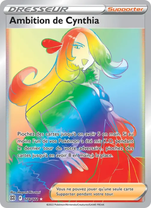 Carte Pokémon Ambition de Cynthia 178/172 Magnifique rare Stars Étincelantes