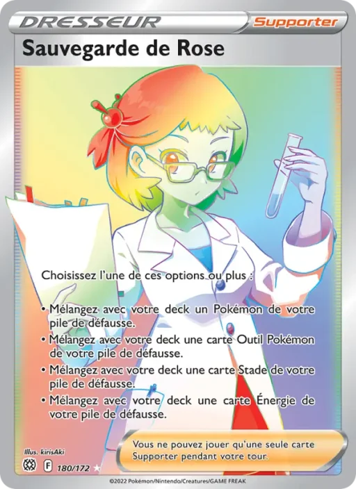 Carte Pokémon Sauvegarde de Rose 180/172 Magnifique rare Stars Étincelantes