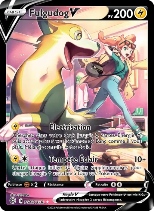 Carte Pokémon Fulgudog V TG13/TG30 Ultra Rare Stars Étincelantes
